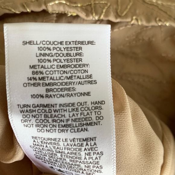 Express Tan Sleeveless Embroidered Blouse, Size XL - Picture 4 of 4